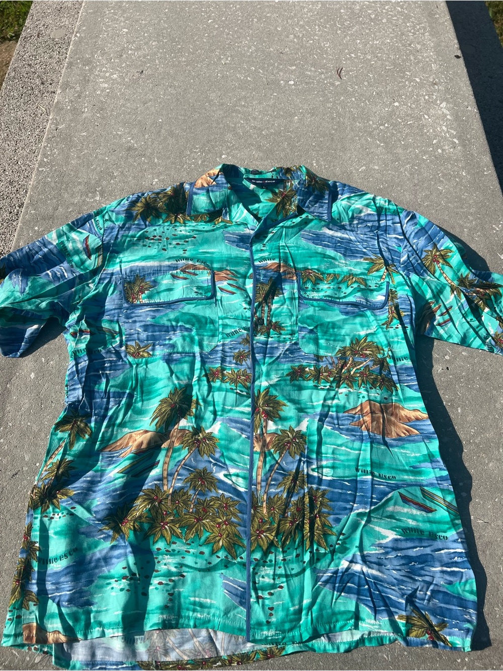 Vintage Willie Esco Tropical Hawaiian Shirt Resortwear Vacation Boat Life Size L